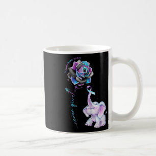 Taza De Café Prevención suicida Conciencia Flor Elefante Ribbo
