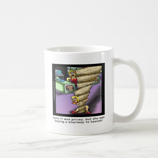 Taza De Café Pricey Heavenly Stairway Funny (Derecha)