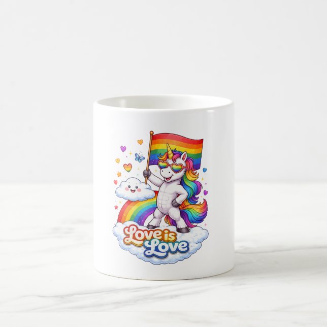 Taza De Café Pride, Queer, Unicorn (Centro)