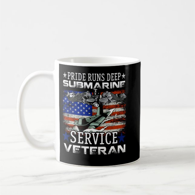 Taza De Café Pride Runs Deep Submarine Service Veteran Flag Pat (Izquierda)