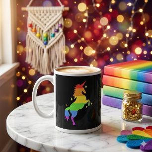 Taza De Café PrideVibe Unicorn Arcoíris
