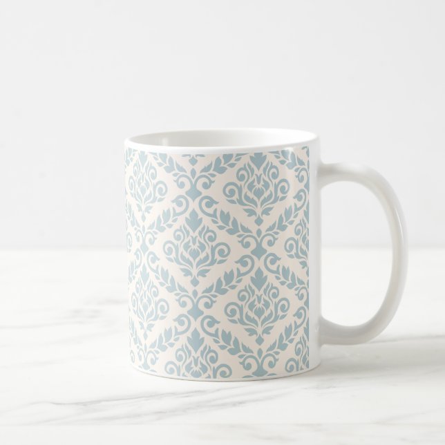 Taza De Café Prima Damask Pattern Blue en crema (Derecha)