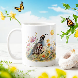 Taza De Café Primavera acuática California Quail - Kid Mug