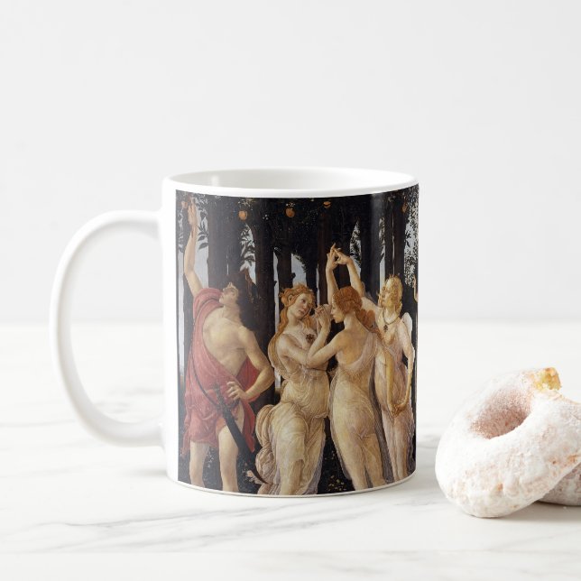 Taza De Café Primavera, Alegoría de la Primavera por Sandro Bot (Con donut)