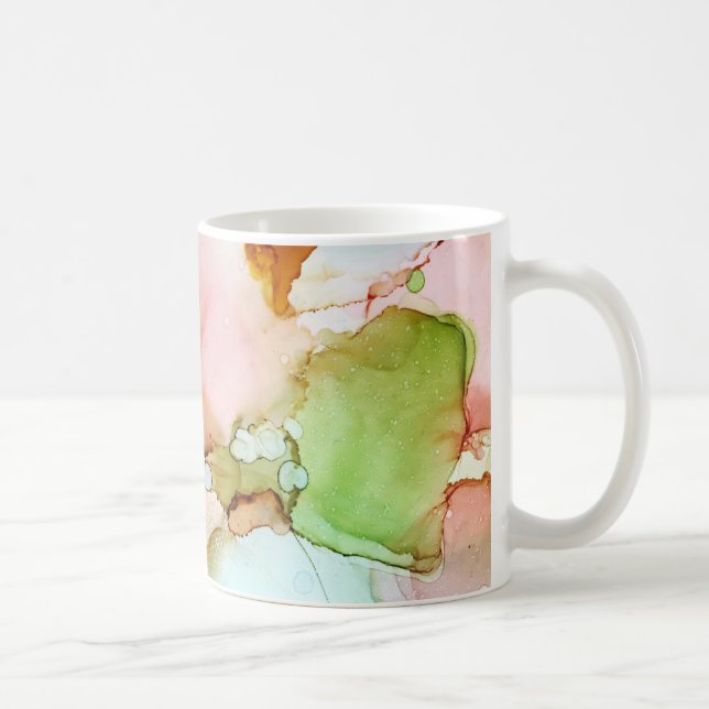 Taza De Café Primavera - arte abstracto de la tinta de Karen (Derecha)