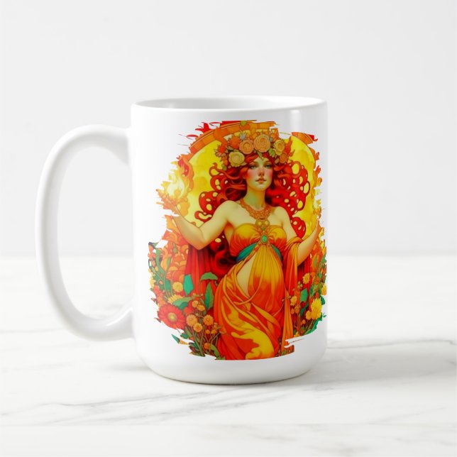 Taza De Café Primavera Celta de Art Nouveau Beltane (Izquierda)