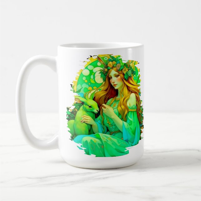 Taza De Café Primavera Celta de Ostara en Art Nouveau (Izquierda)