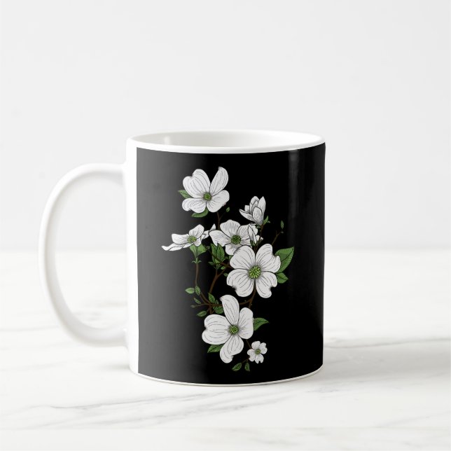 Taza De Café Primavera de las flores de dogwood (Izquierda)