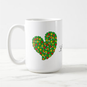 Taza De Café Primavera en tulipanes de color amor (rojo, amaril