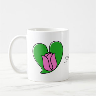Taza De Café Primavera enamorada - Tulipanes rosados