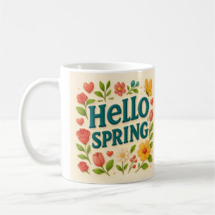 Taza De Café Primavera floral asombrosa