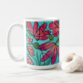 TAZA DE CAFÉ PRIMAVERA NEUROGRÁFICA FLORES COLORES DE AGUA