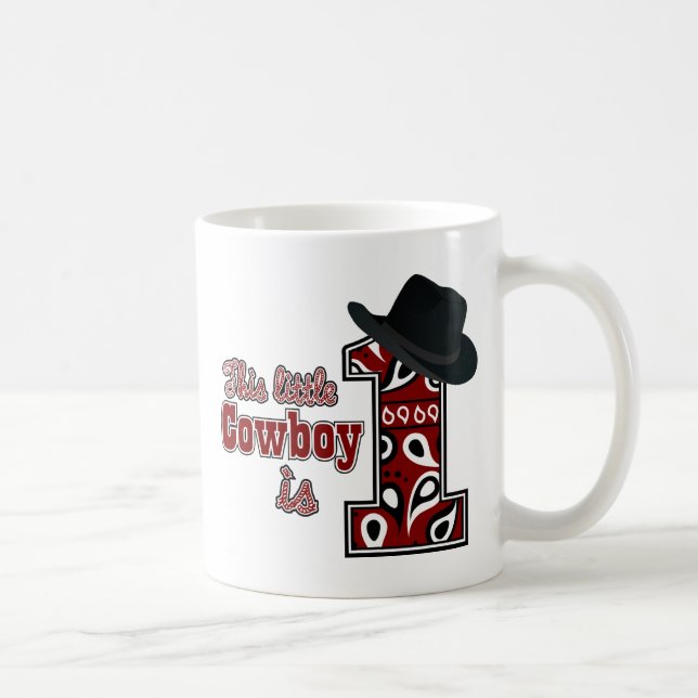 Taza De Café Primer cumpleaños de Cowboy (Derecha)
