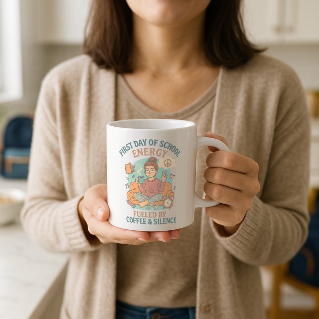 Taza De Café Primer día de energía escolar alimentado por el si (Subido por el creador)