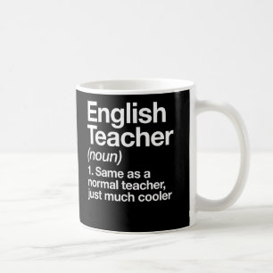 Taza De Café Primer día de la escuela de definición de profesor