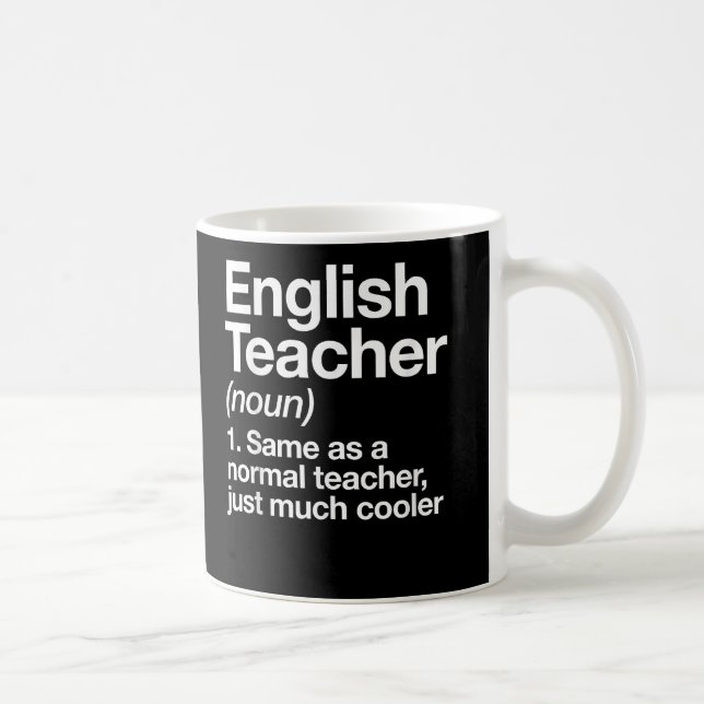 Taza De Café Primer día de la escuela de definición de profesor (Derecha)