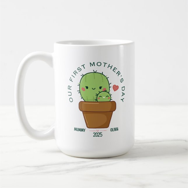 Taza De Café PRIMER DÍA DE LA MADRE 2025, Cactus divertidos (Izquierda)