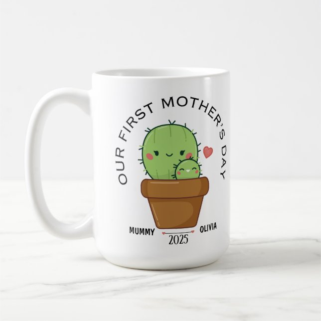 Taza De Café PRIMER DÍA DE LA MADRE 2025, Cactus divertidos (Izquierda)