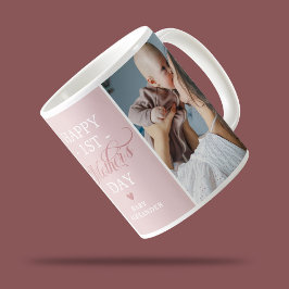 Taza De Café Primer Día de la Madre 2 Foto Rosa