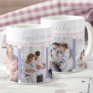 Taza De Café Primer Día de las Madres 4 Foto Lavanda Personaliz