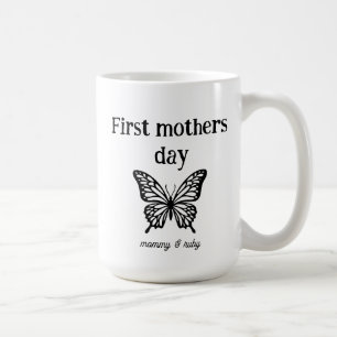 Taza De Café Primer día de las madres script mama personalizado