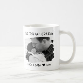 Taza De Café Primer Día de los Padres Nuevo Papá Foto De Bebé B