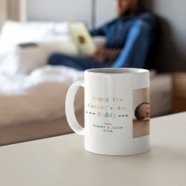 Taza De Café Primer Día del Padre | Collage de 3 fotos