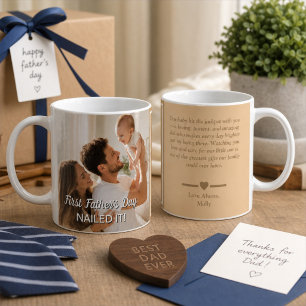 Taza De Café Primer Día del Padre Lo Clavé Recuerdo Personaliza