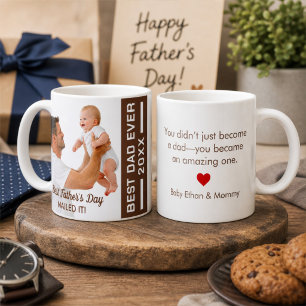 Taza De Café Primer Día del Padre Lo Logré Recuerdo Personaliza