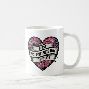 Taza De Café Primer El día de San Valentín juntos diseño en for