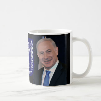 Taza De Café Primer ministro Netanyahu y el emblema de Israel