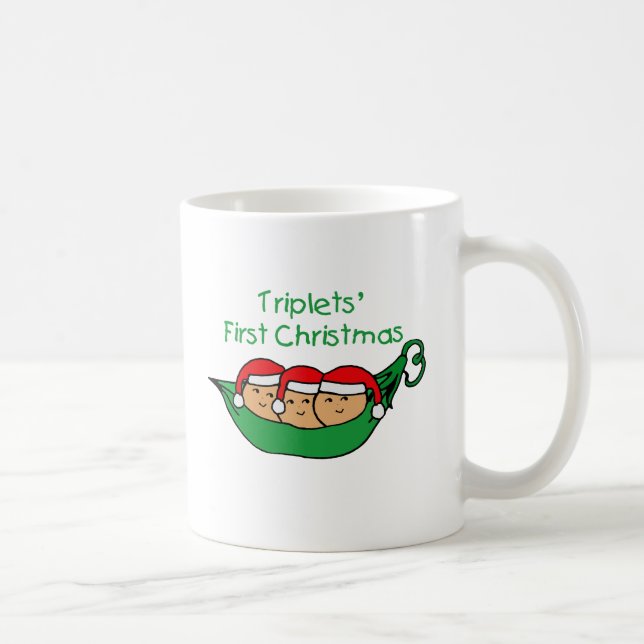 Taza De Café Primer navidad de los tríos - vaina (ninguna (Derecha)