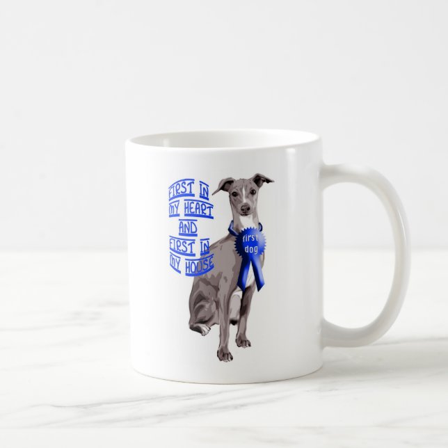 Taza De Café Primer perro Greyhound italiano (Derecha)