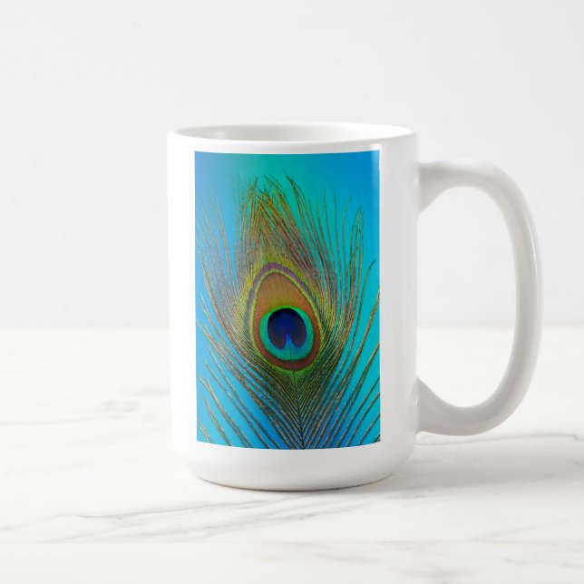 Taza De Café Primer plano de pluma de pavo real (Derecha)