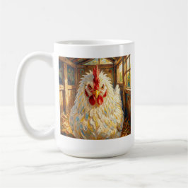 Taza De Café Primer plano divertido de pollo con empaste que pa