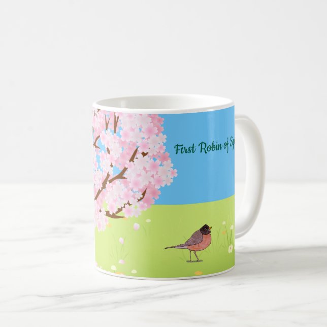 Taza De Café Primer Robin de Primavera  (Anverso derecho)