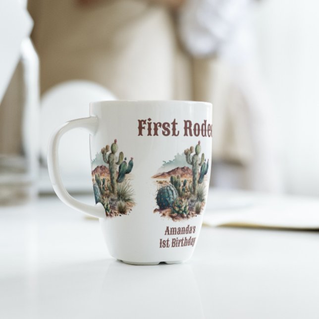 Taza De Café Primer Rodeo Occidente Cactus Cumpleaños Retro (Subido por el creador)