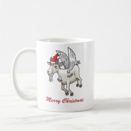 Taza De Café Primer vuelo del macho cabrío de Navidad