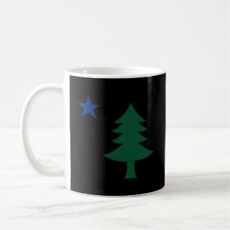 Taza De Café Primera Bandera De Maine E Tree Y Star De 1901