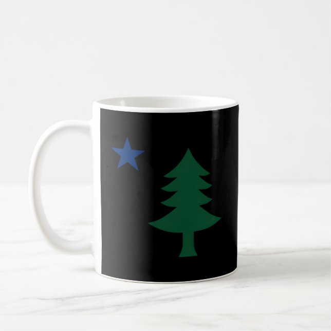 Taza De Café Primera Bandera De Maine E Tree Y Star De 1901 (Izquierda)