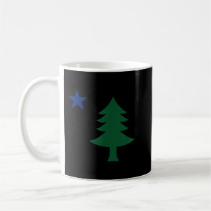 Taza De Café Primera Bandera de Maine Pine Tree y Star en 1901