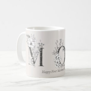Taza De Café Primera carta botánica del día de la madre Rubor r