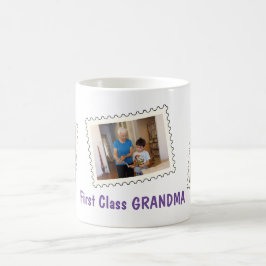 Taza De Café Primera clase GRANDMA Mejor foto de personalizado 