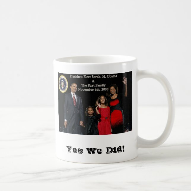 Taza De Café Primera familia de presidente electo Obama (Derecha)