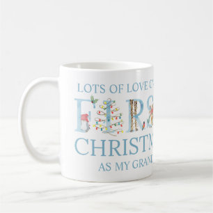 Taza De Café Primera foto de Navidad con letras de animalitos a