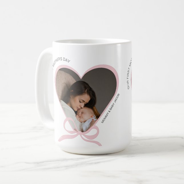 Taza De Café Primera foto del personalizado del Día de la Madre (Anverso izquierdo)