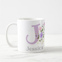 Primera inicial más nombre Jessica con flores