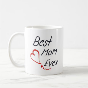 Taza De Café primera mamá feliz día de la madre simple manuscri
