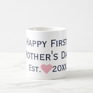 Taza De Café Primera marina del día de la madre y peluca rosa