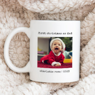 Taza De Café Primera Navidad como Papá Foto Personalizada